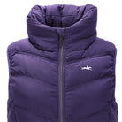 Schockemöhle Marleen Style Women's Padded Vest in Dark Purple collar and chest logo close up