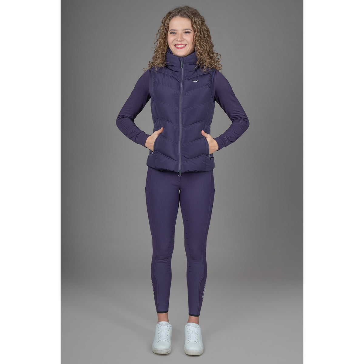 Schockemöhle Marleen Style Women's Padded Vest in Dark Purple full length view