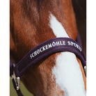 Schockemöhle Memphis Style III Breakaway Halter in Dark Purple logo noseband close up