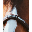 Schockemöhle Memphis Style III Breakaway Halter in Mocca logo noseband close up