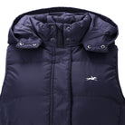 Schockemöhle Tilly Style Women's Long Vest in Dark Navy hood and collar close up