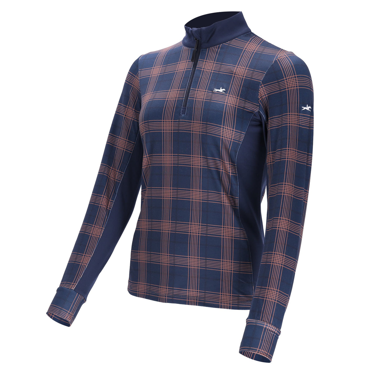Schockemöhle Xandra Style Women's Training Shirt in Navy Checker front view