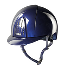 KEP Italia Smart Nova Metal Polish Equestrian Helmet - Standard Brim - Blue; shown on white background | Malvern Saddlery
