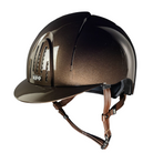KEP Italia Smart Nova Metal Polish Equestrian Helmet - Standard Brim - Brown; shown on white background | Malvern Saddlery