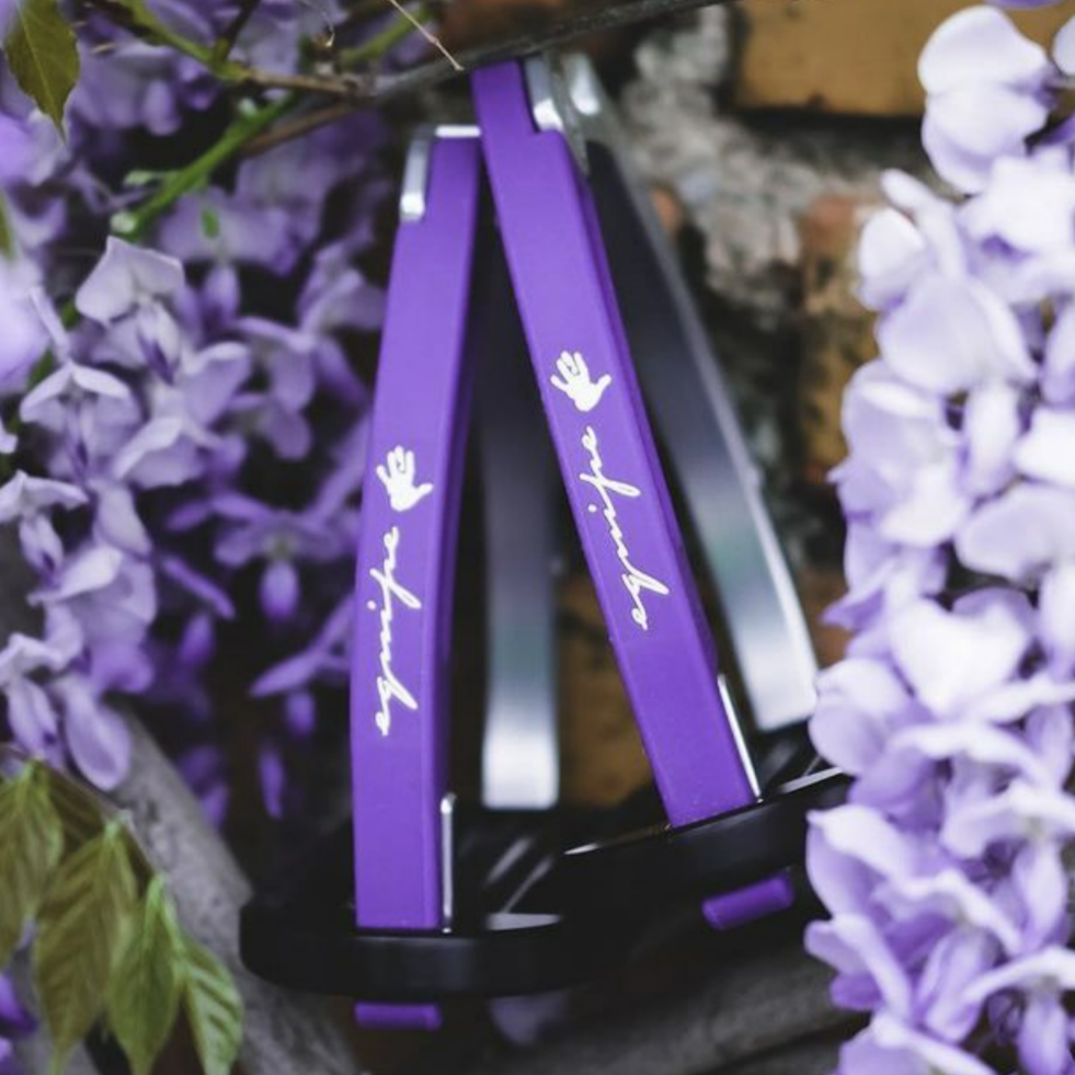 Shop Equipe Safety Stirrup - purple/silver - Malvern Saddlery