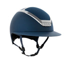 KASK Star Lady Chrome Equestrian Helmet - Navy with Silver Frame;  on white background | Wide Brim English Riding Helmets | Malvern Saddlery