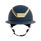 KASK Star Lady Chrome Equestrian Helmet -Navy/Gold; front view on white background | Wide Brim Helmets | Malvern Saddlery