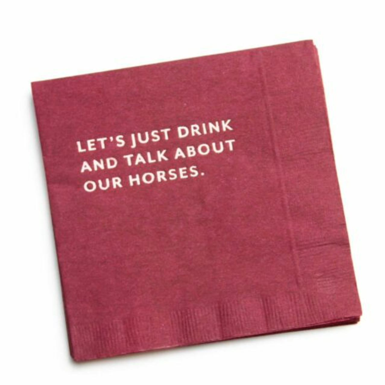 Horse Talk Cocktail Napkins - Red, "Let's just drink and talk about our horses" | Malvern Saddlery