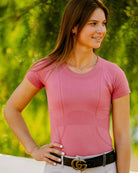 TKEQ Kennedy Seamless 2.0 Short Sleeve Shirt - Cupid Pink | Equestrian Training Shirts | Malvern Saddlery