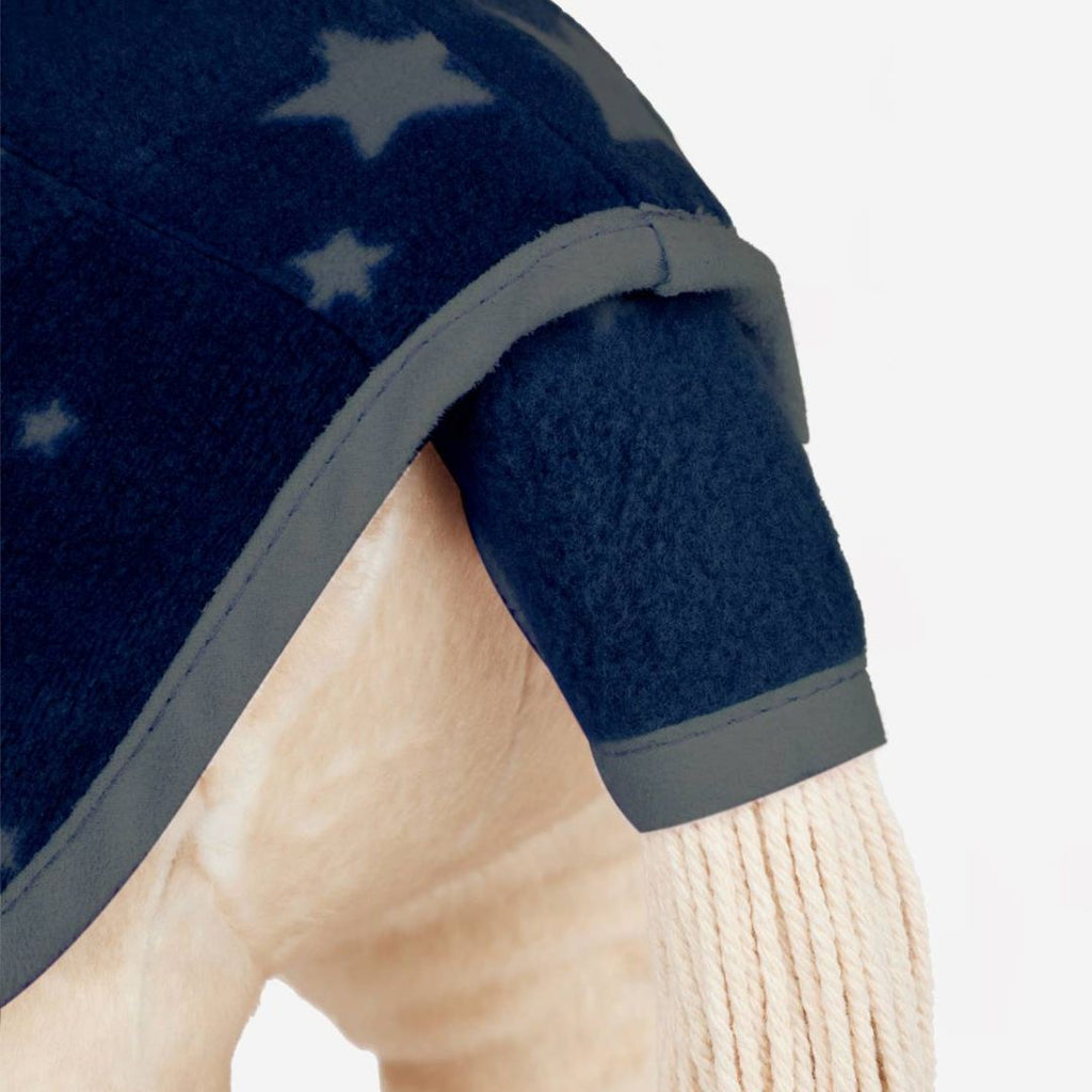 LeMieux Toy Pony Fleece Travel Boots & Tail Guard - Atlantic Blue with stars, tail guard detail, travel blanket sold separately | Malvern Saddlery