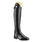 Tucci Time Harley Black Leather Tall Riding Boot with Padded Front Panel and Spanish Topline