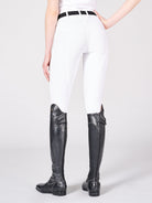 Vestrum Adria Full Seat Breech -white, on model, back view | Malvern Saddlery
