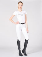 Vestrum Adria Full Seat Breech -white, on model | Malvern Saddlery