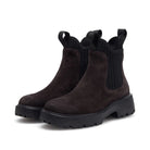 Woden Isabella Suede Boots - Chocolate brown - pair shown on white background | Ladies Short Boots | Malvern Saddlery