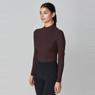 Yagya Women's Lightweight Long Sleeve Riding Top - Dark Brown, side | Malvern Saddlery