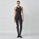Yagya Women's Performance Knee Grip Breeches - Black, front on model | Malvern Saddlery