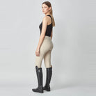 Yagya Women's Performance Knee Grip Breeches - Tan, back | Malvern Saddlery