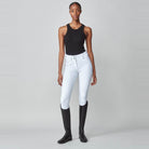 Yagya Women's Performance Knee Grip Breeches - White, front | Malvern Saddlery