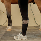 Yagya Signature Riding Sock - Black/Tan, worn standing | Malvern Saddlery