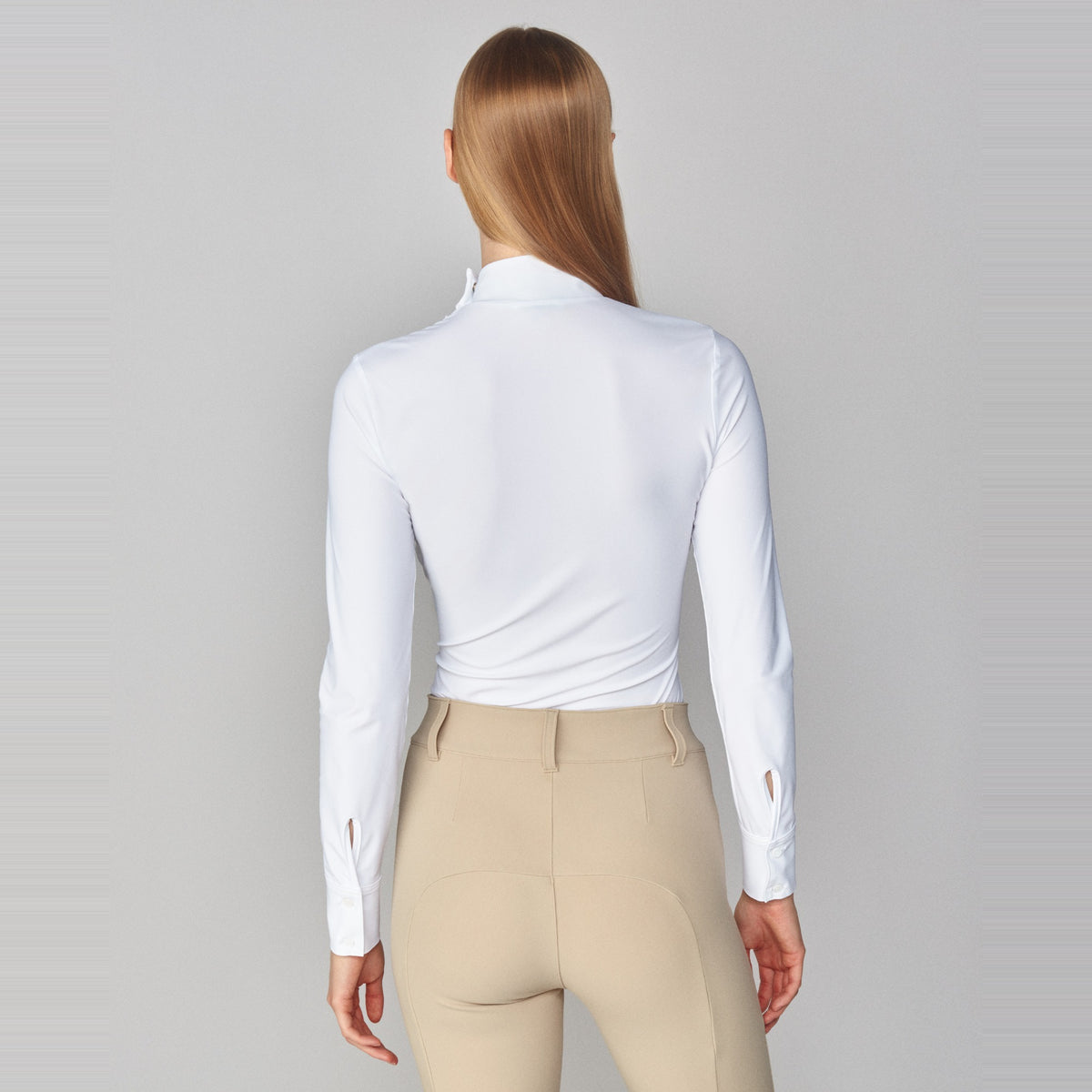 Yagya Women's Timeless Show Shirt - White, back | Malvern Saddlery