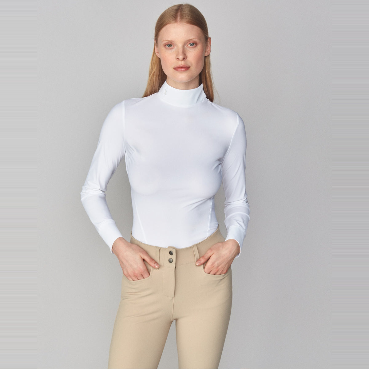 Yagya Women's Timeless Show Shirt - White, front | Malvern Saddlery
