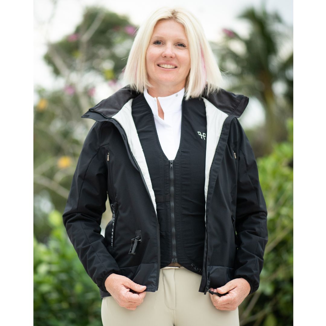 Horse Pilot 2023 Bomber Airbag Compatible Ladies Jacket - Black | Malvern Saddlery