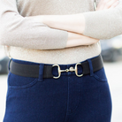 Ellany belt black w gold snaffle bit buckle | Malvern Saddlery