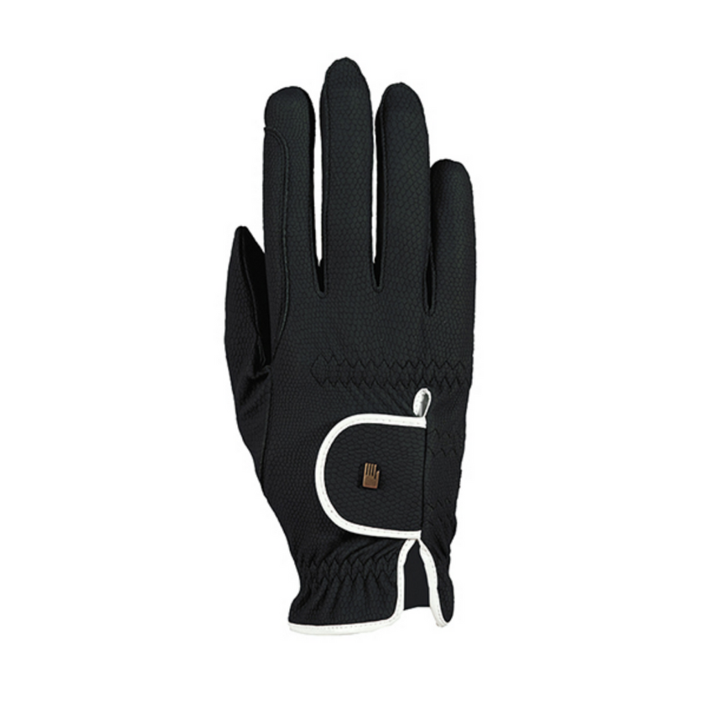 Roeckl Lona Chester Grip Glove Black/White | Malvern Saddlery
