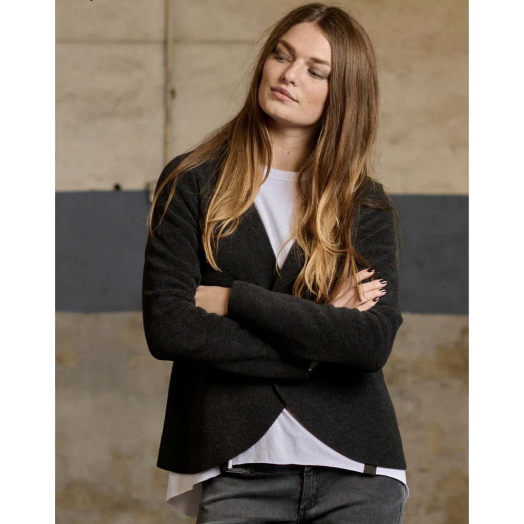 Luxury Fleece Single Button Blazer - Charcoal | Malvern Saddlery