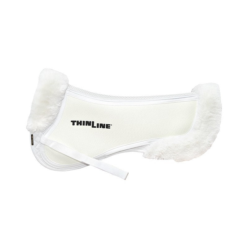 Thinline Trifecta Fleece Trim Halfpad - White | Malvern Saddlery
