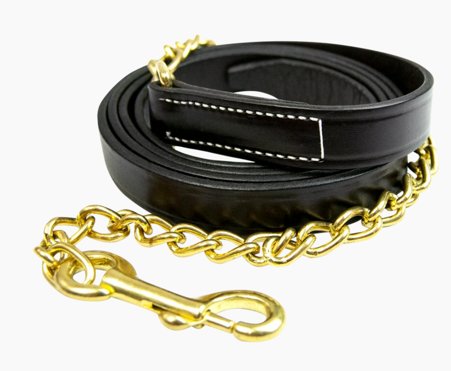 Walsh Leather Lead - 30 in Chain - Black | Malvern Saddlery