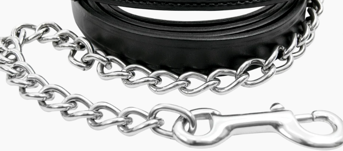 Walsh Leather Lead Chrome Chain detail | Malvern Saddlery