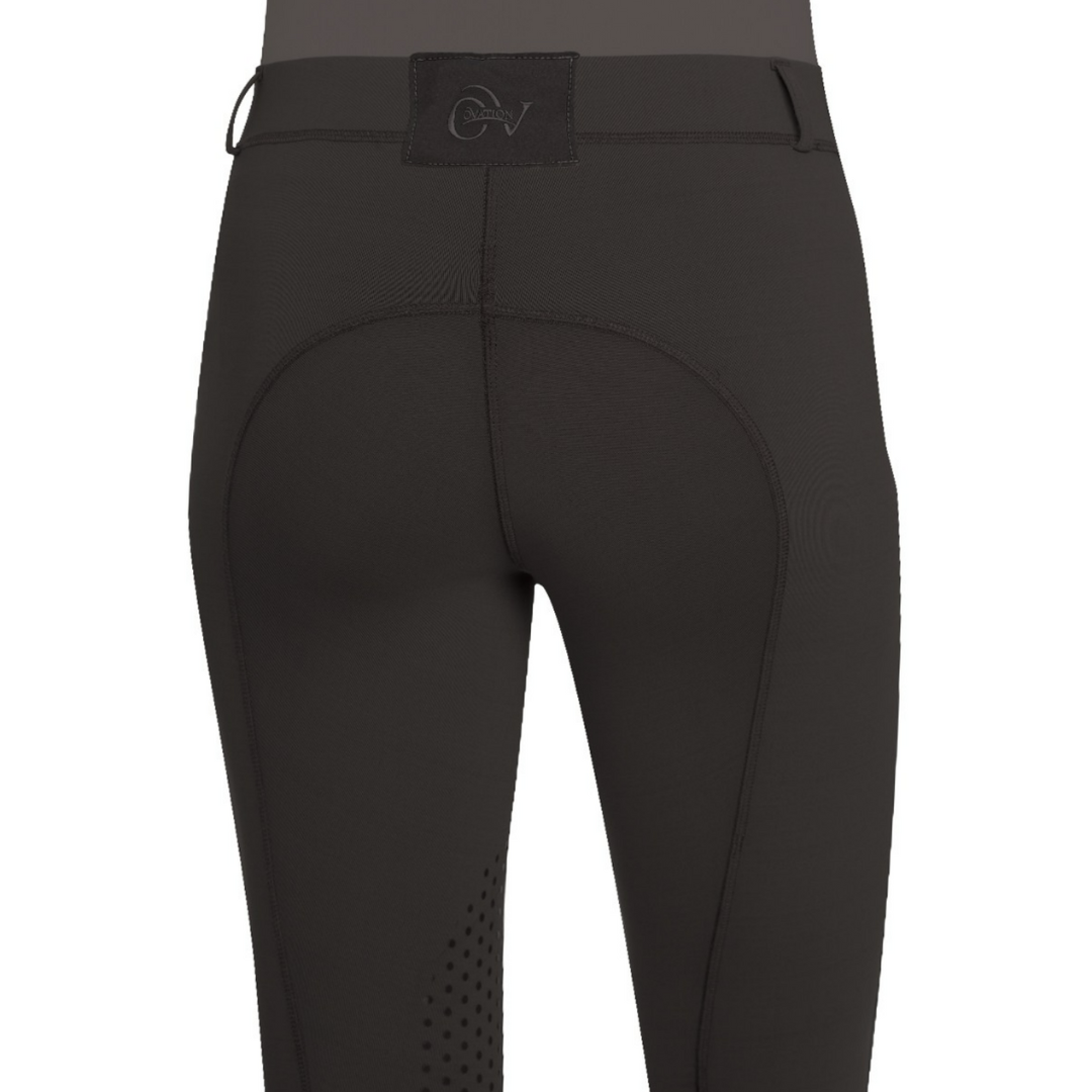 Aerowick Children's Riding Tights -back view black | Malvern Saddlery