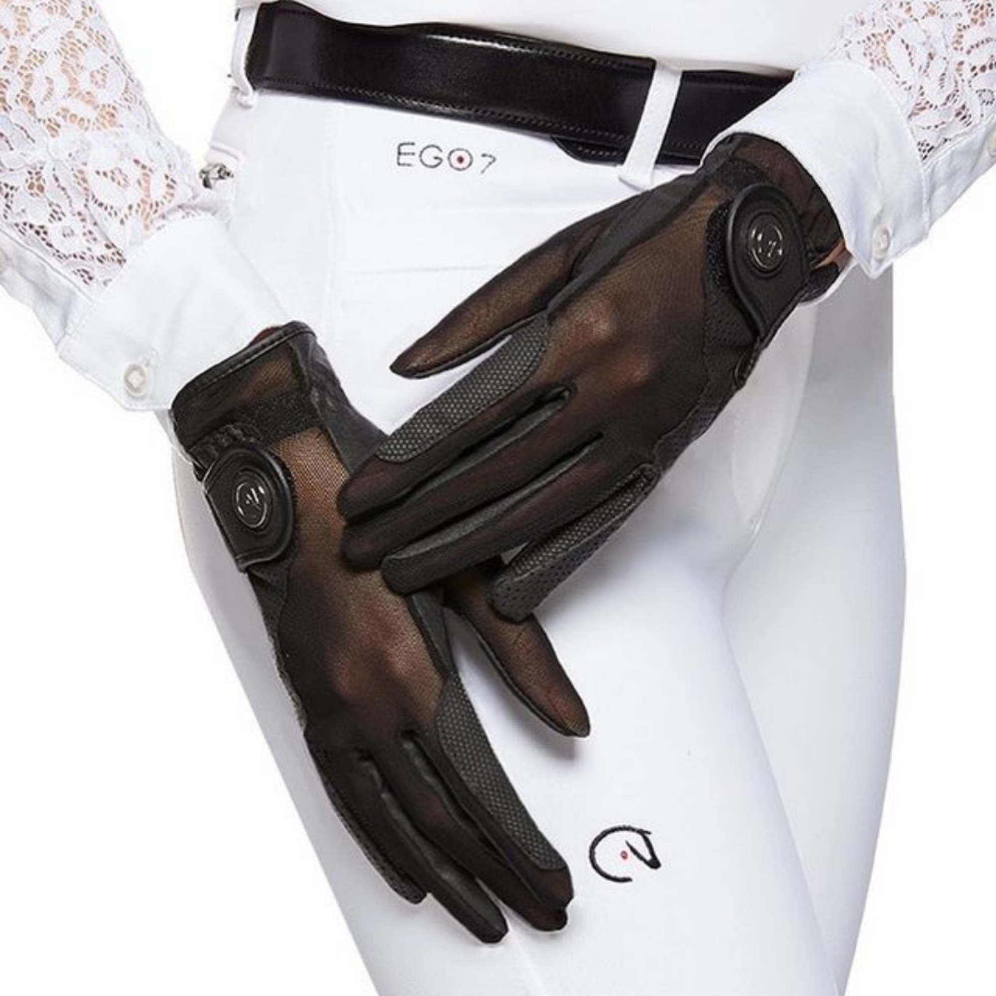 EGO7 Air Glove in black with breathable mesh and reinforced riding grip