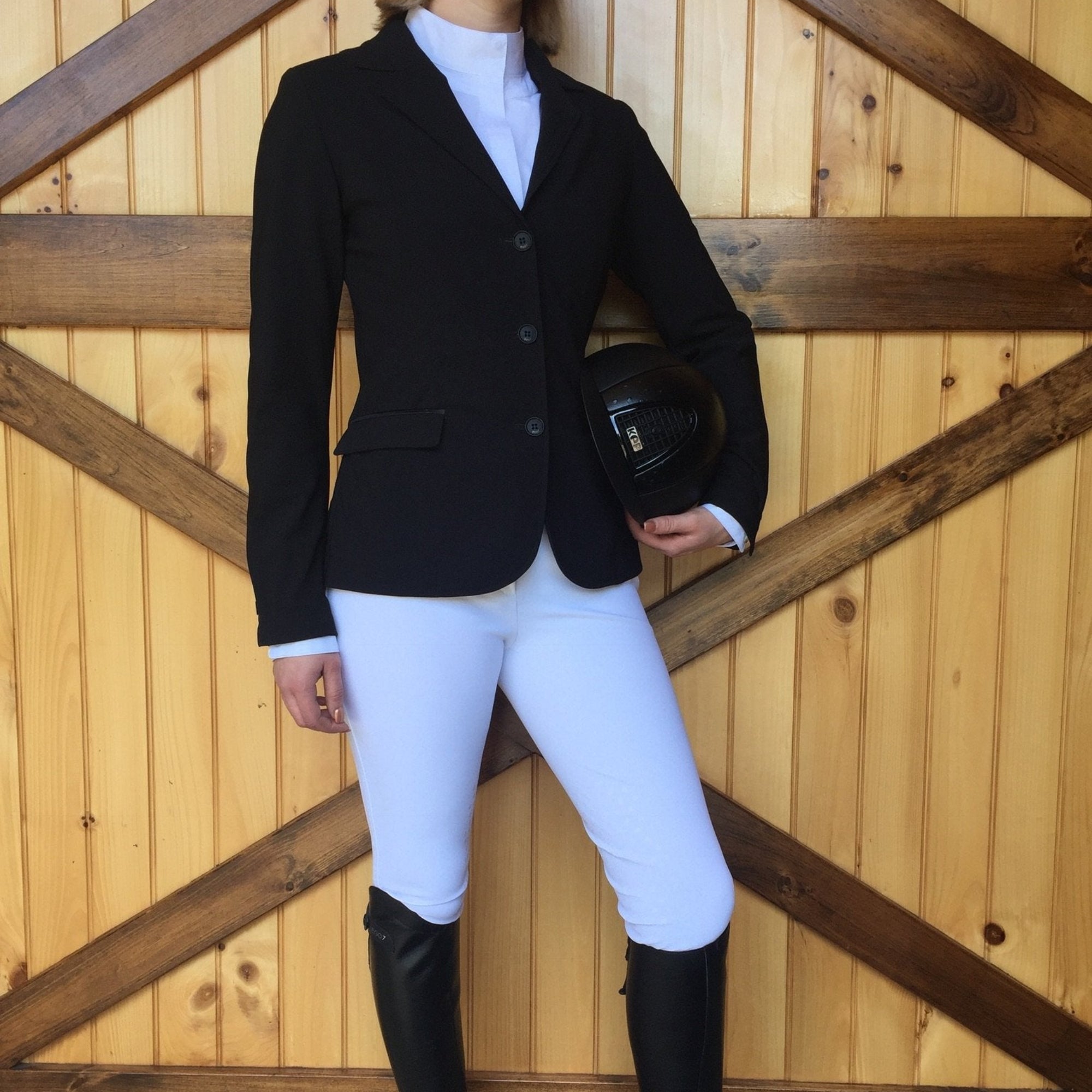 EGO7 Hunter women's equestrian show jacket on rider