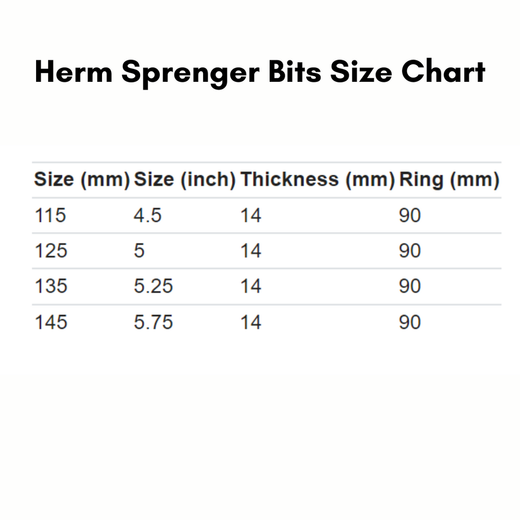 Herm sprenger size sales guide