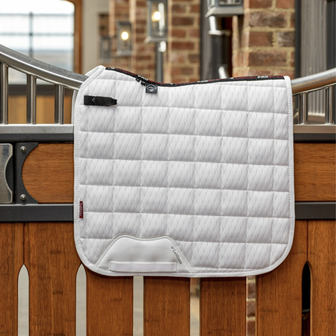 LeMieux Carbon Mesh Dressage Saddle Pad - White | Malvern Saddlery