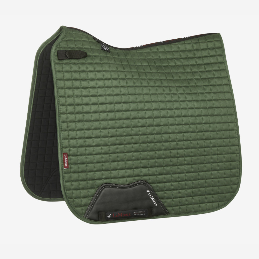 LeMieux Suede Dressage Saddle Pad - Hunter Green | Malvern Saddlery