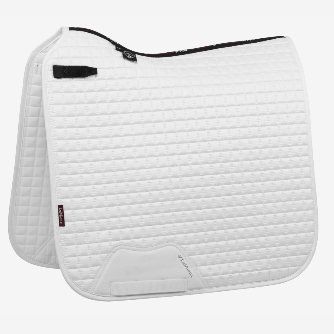 LeMieux Suede Dressage Saddle Pad - White | Malvern Saddlery