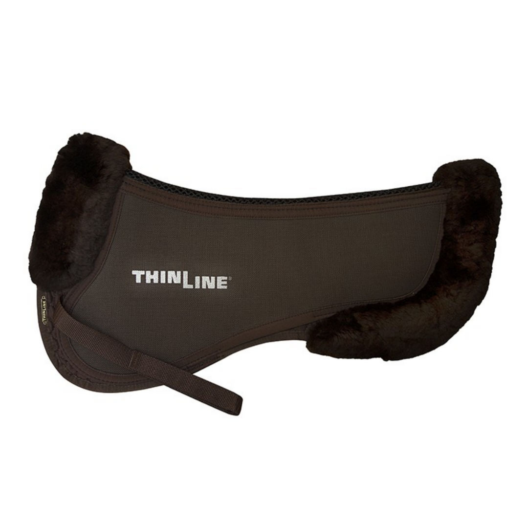 Thinline Trifecta Fleece Trim Halfpad - brown | Malvern Saddlery