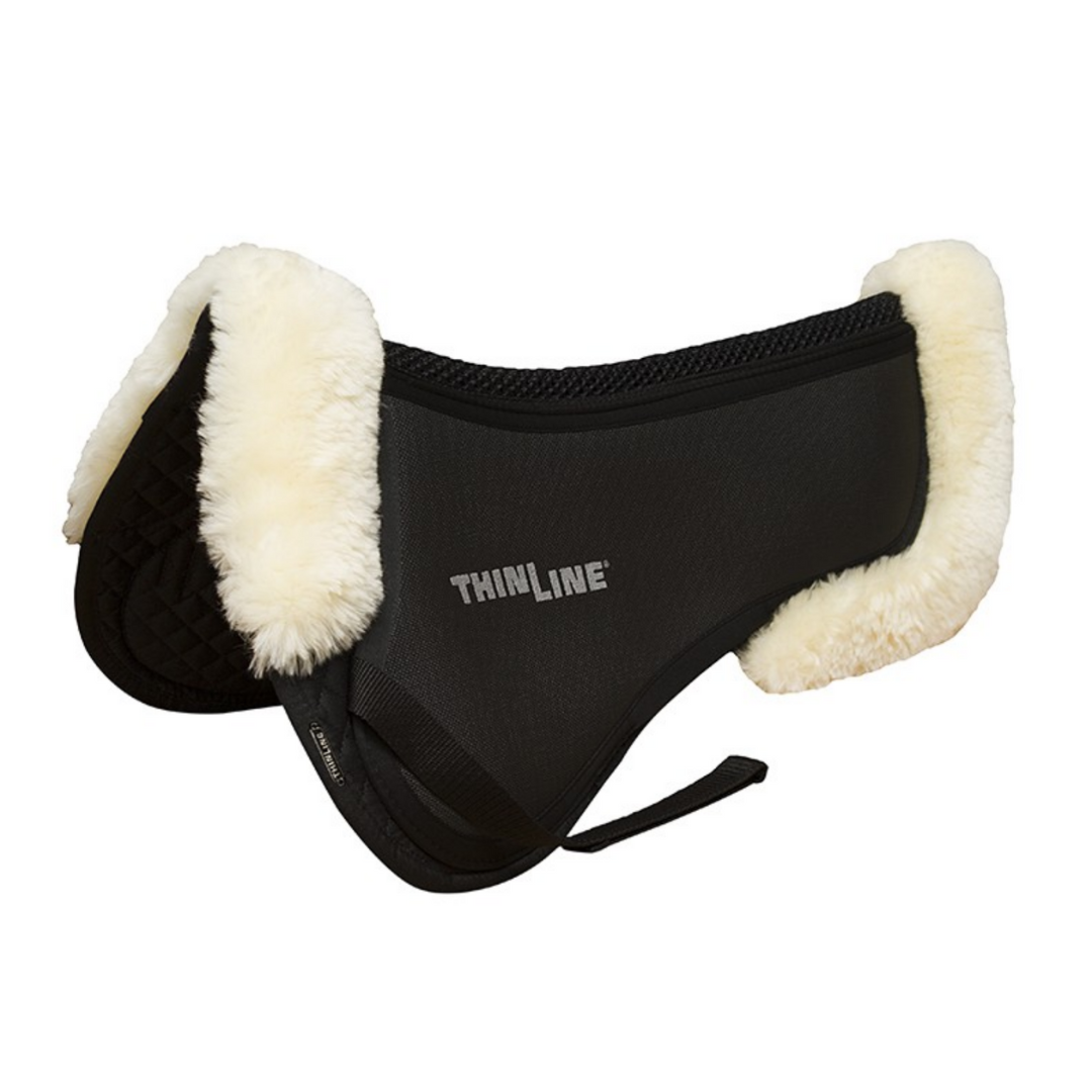 Thinline Trifecta Fleece Trim Half Pad - Black/Natural | Malvern Saddlery